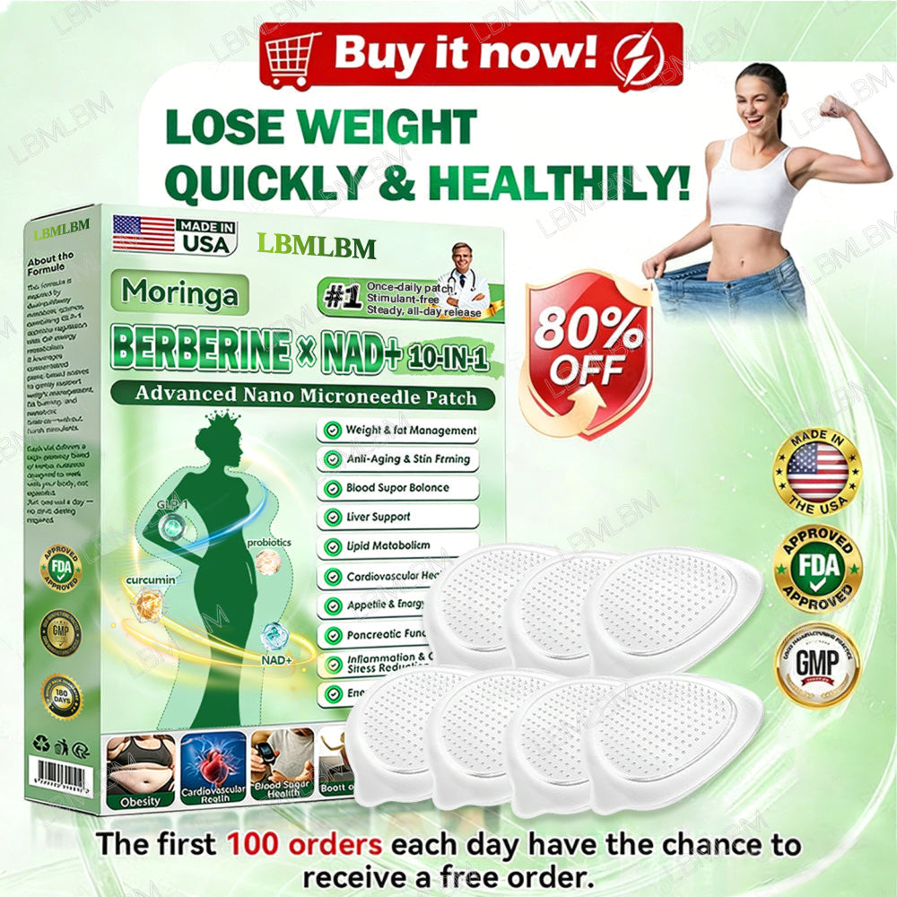 LBMLBM™ Moringa · Berberine × NAD+ Advanced Nano Microneedle Beauty Patch