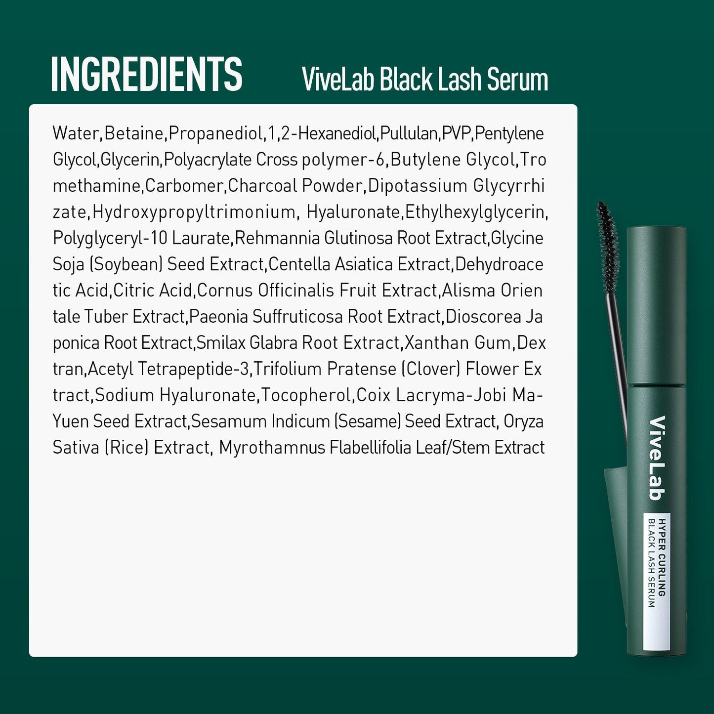 ViveLab Hyper Curling Black Lash Serum — 10-Second Fix & Lasting Curl for Fuller-Looking Lashes (0.27 fl oz)