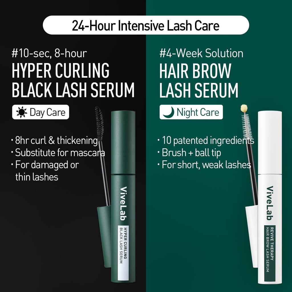 ViveLab Hyper Curling Black Lash Serum — 10-Second Fix & Lasting Curl for Fuller-Looking Lashes (0.27 fl oz)